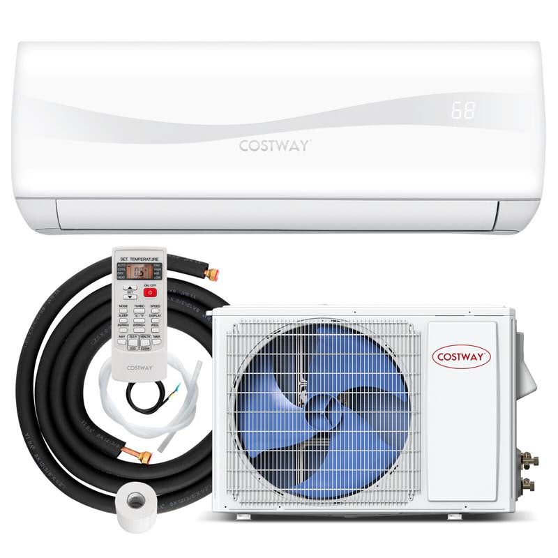 9000 BTU 17 SEER2 Mini Split Air Conditioner & Heater Ductless Inverter System, 208-230V Wall-Mounted AC Unit with Heat Pump