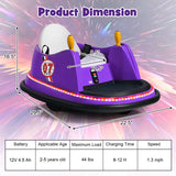 12V Toddler Bumping Car, Battery Powered Baby Ride on Bumper Car with Dual Joysticks, Flashing LED Light & 360 Degree Spin