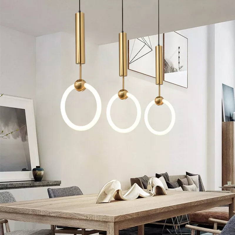 LED Pendant Light Fixture - Nordic Design with Simple Style - Ideal for Dining Room, Kitchen, and Living Room Lighting
