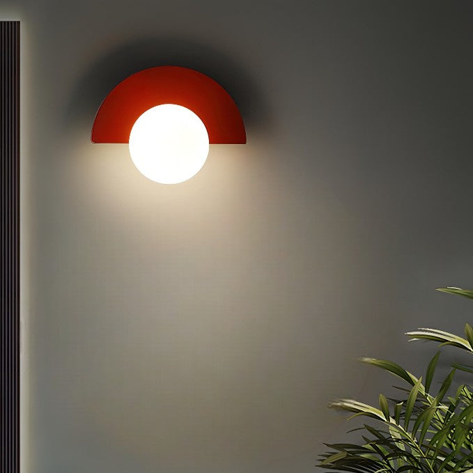 Nordic Semicircle Wall Lamp - Modern LED Fixture for Living Room, Bedroom & Hallway Lighting