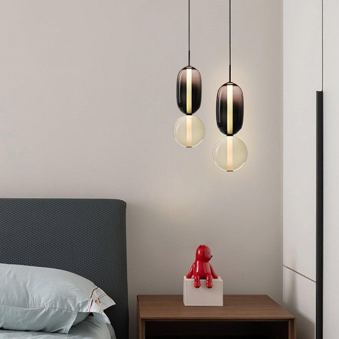 Glass Pendant Light Fixture with Candied Finish for Kitchen Island & Dining Room Lighting