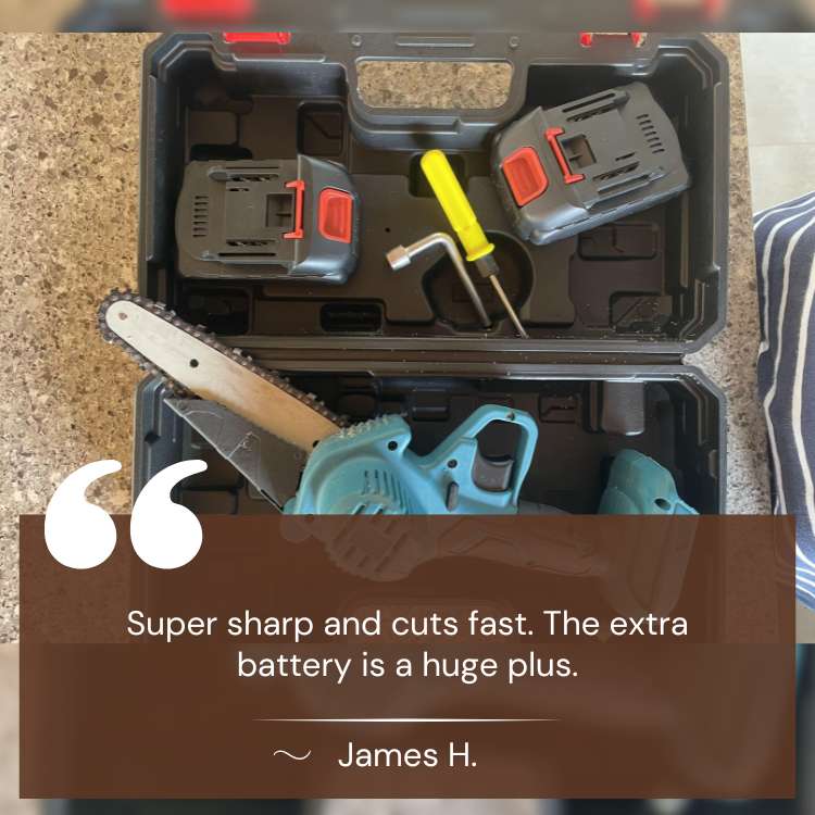 Cordless Electric Chainsaw | Lightweight, Ergonomic Design & Ideal for Effortless Pruning and Trimming