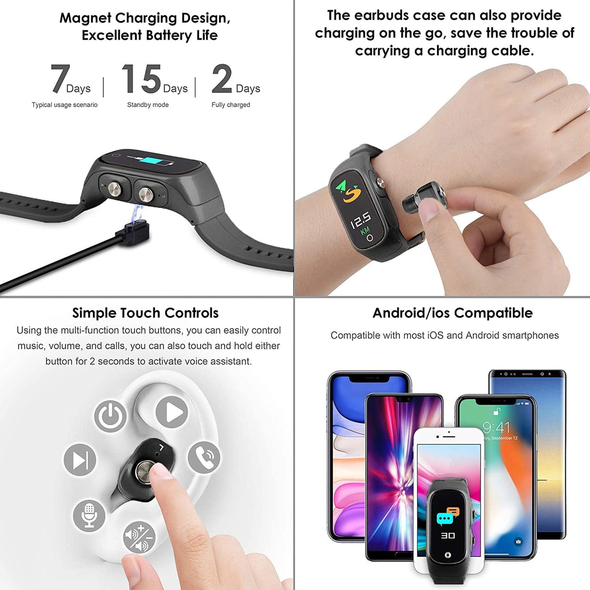 TrailBlazer Lite 2.0 Smartwatch w/ Earbuds