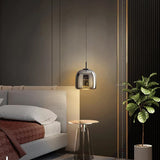 Nordic Black Glass Pendant Light Fixture - Modern Hanging Lamp for Kitchen Island & Dining Room