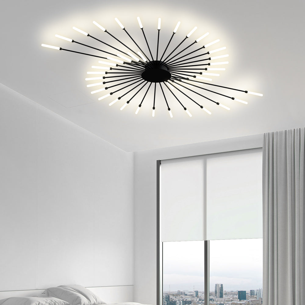 Contemporary LED Ceiling Light – Industrial Fireworks Design for Living & Dining Rooms