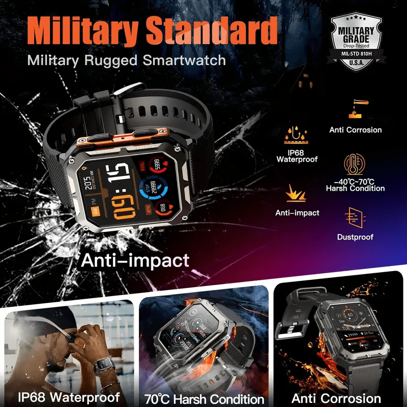Indestructible Smart Watch - #2024 Upgraded Rugged Smart Watch