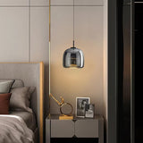 Nordic Black Glass Pendant Light Fixture - Modern Hanging Lamp for Kitchen Island & Dining Room