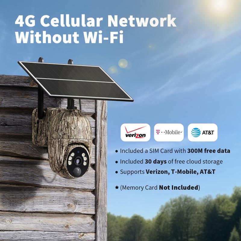TrailBlazer 4G LTE Cellular Trail Security Camera - Solar, 360° Pan Tilt, 2K Night Vision, Motion Activated