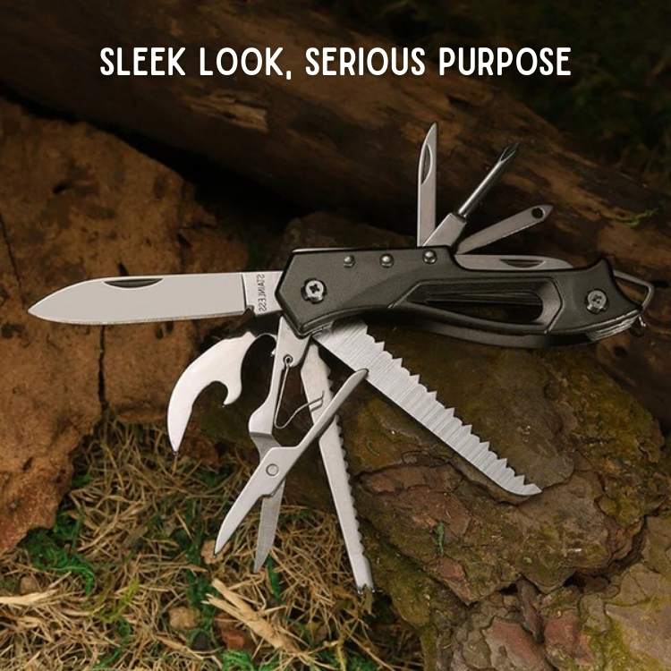 Multifunction Swiss Knife | Compact, Durable Stainless Steel Tool for Camping, Hiking & Everyday Use
