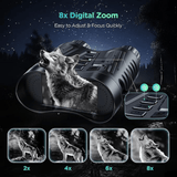 Ultra HD Night Binoculars | 8X Zoom, 7-Level Infrared & 4K Video Recording for Wildlife Observation and Nighttime Adventures