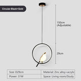 Circle Pendant Lamp with Bird Motifs – Modern Lighting Fixture for Home Decor & Unique Ceiling Design