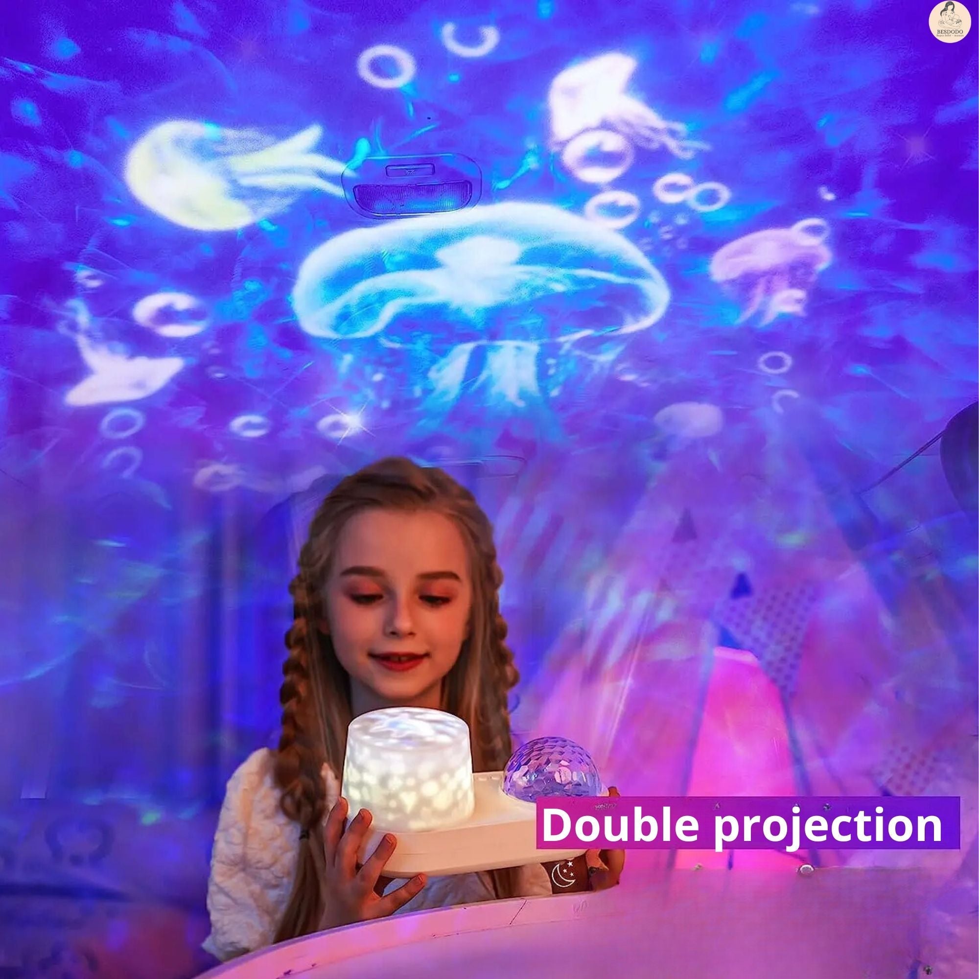 Ocean Kids Projector Light – Starry Projection Lamp with 360° Rotation, Night-Time Projector for Children's Room, Ideal Gift for Autism & Sensory Needs