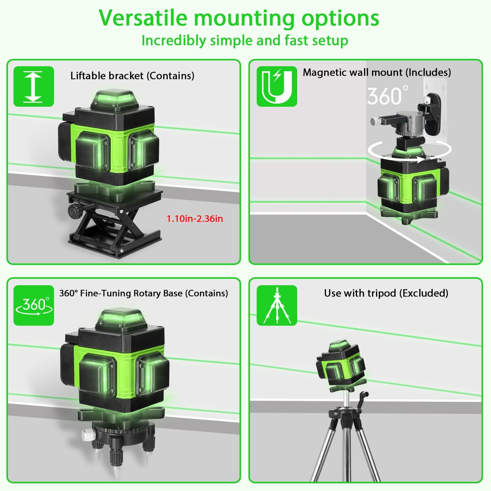 Laser Level - #2024 Upgraded New 360 Degree's 4D 16 Laser Lines Device