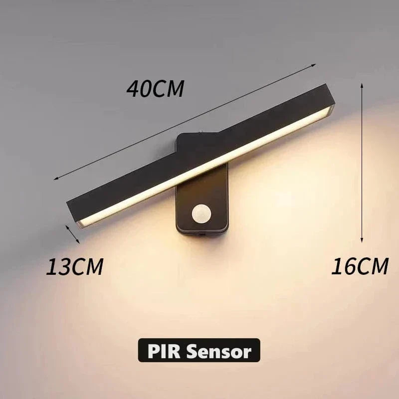 PIR Motion Sensor Outdoor Wall Light | IP65 Waterproof, Rotatable Design & Adjustable Length for Gardens and Entrances