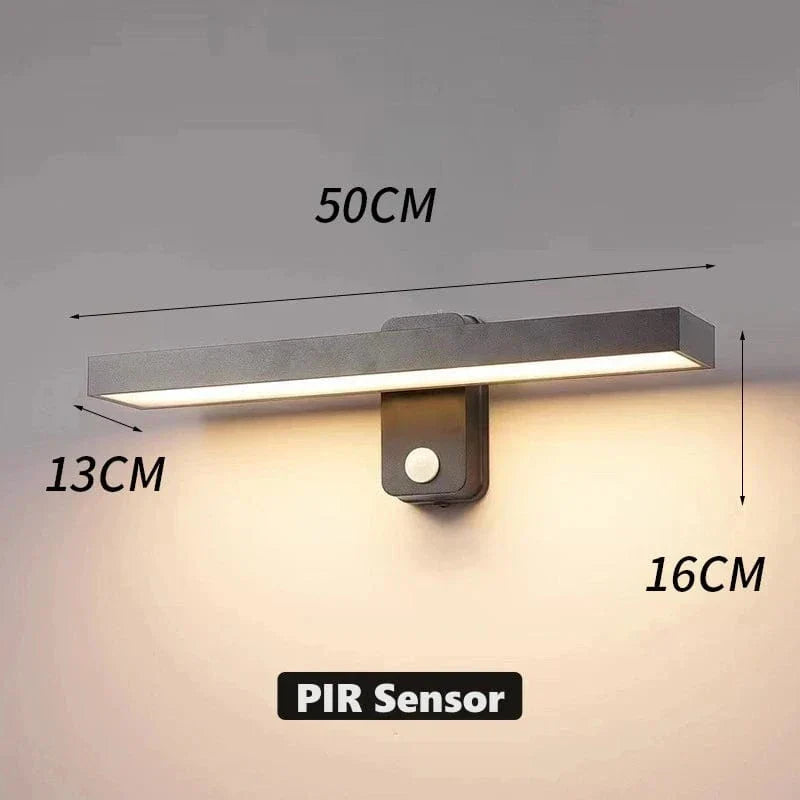 PIR Motion Sensor Outdoor Wall Light | IP65 Waterproof, Rotatable Design & Adjustable Length for Gardens and Entrances