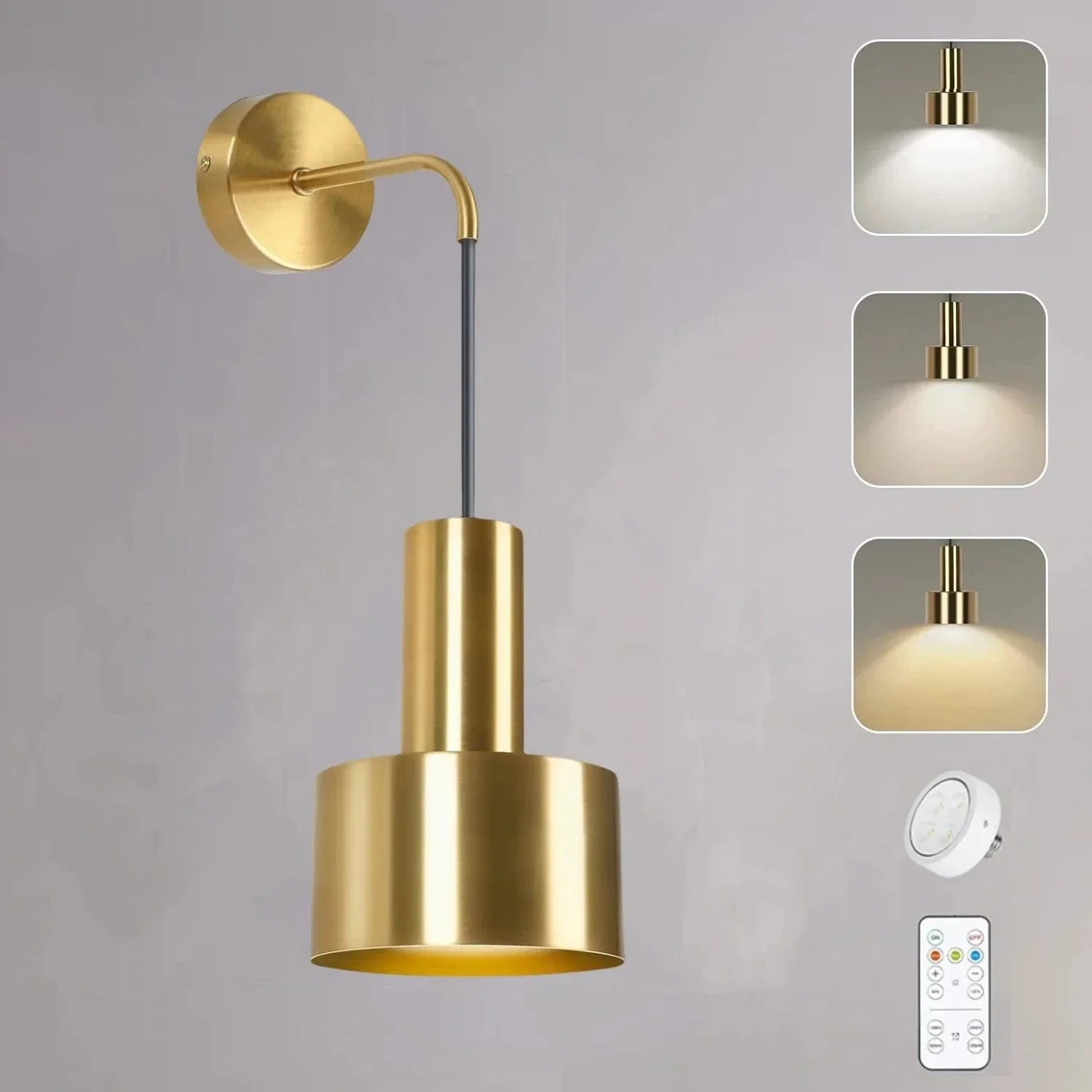 Wireless Rechargeable Wall Lamp | Remote Control, Adjustable Brightness & Color Temperature for Bedrooms and Foyers