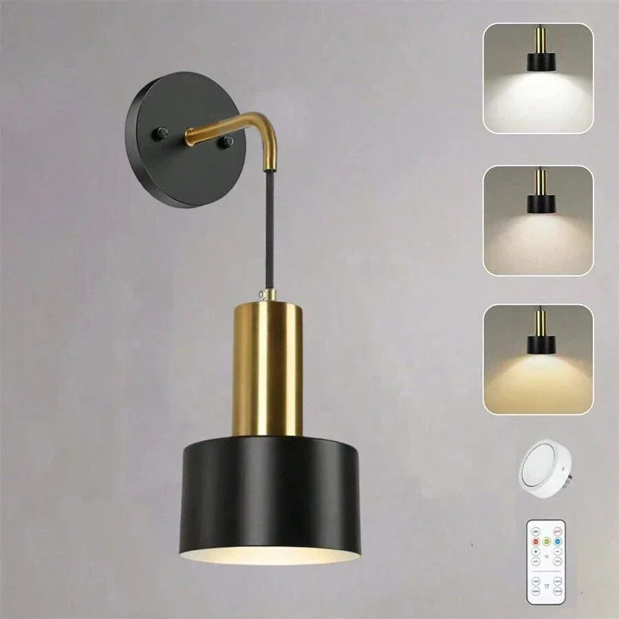 Wireless Rechargeable Wall Lamp | Remote Control, Adjustable Brightness & Color Temperature for Bedrooms and Foyers