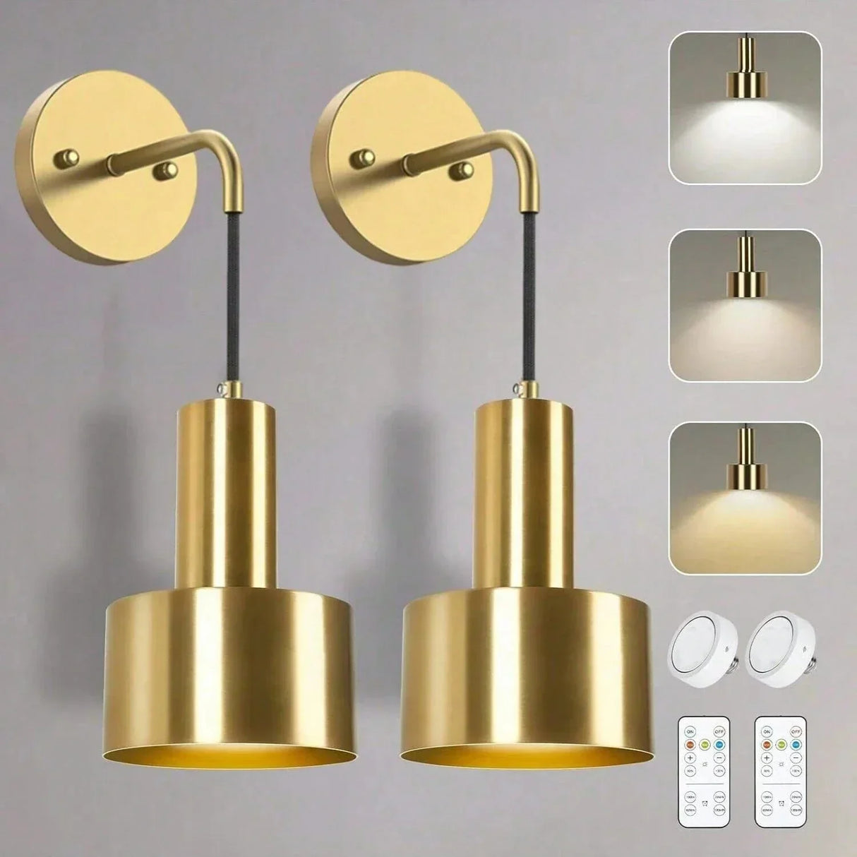 Wireless Rechargeable Wall Lamp | Remote Control, Adjustable Brightness & Color Temperature for Bedrooms and Foyers