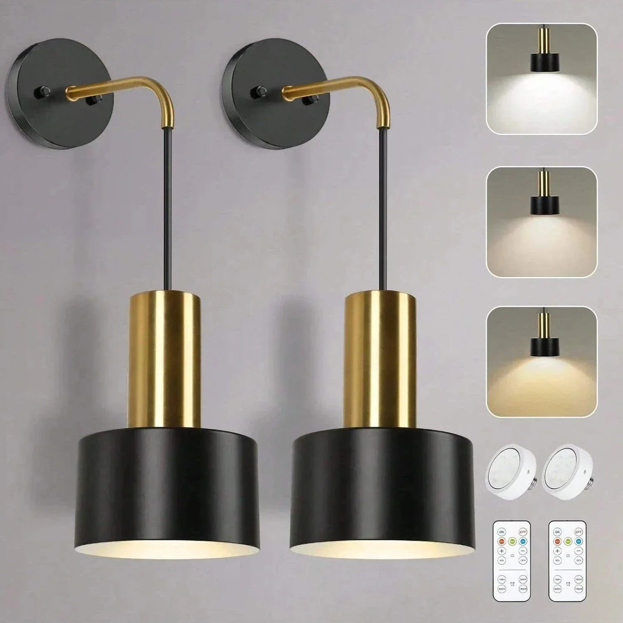 Wireless Rechargeable Wall Lamp | Remote Control, Adjustable Brightness & Color Temperature for Bedrooms and Foyers