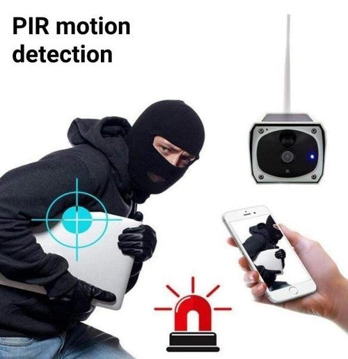 Wireless Solar Surveillance Camera with Night Vision and Motion Detection for Home Security and Outdoor Monitoring