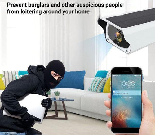 Wireless Solar Surveillance Camera with Night Vision and Motion Detection for Home Security and Outdoor Monitoring